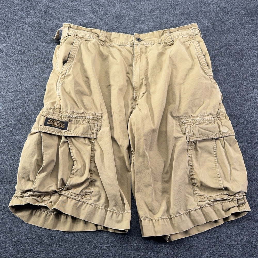 Polo Jeans Company Ralph Lauren Cargo Shorts Khaki Military Surplus Mens Size 34